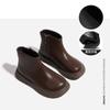 Botines Cortos de Piel Suave para Niñas, Botas Individuales para Niños, Nuevos Zapatos para Niños Otoño e Invierno 2026, Botas de Algodón Forradas de Felpa, Botas Ligeras de Suela Suave