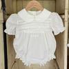 Roupinhas de Verão para Bebê Estilo Coreano Bebê Menina Bonito Gola de Boneca Bolsa Roupa Mijão Bebê Banquete de Cem Dias Um Ano Roupa para Escalar