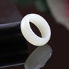 Anillo de Jade Blanco Seda Dorada Grado A de Xinjiang, Anillo de Piedra Ojo de Tigre, Anillo de Jade Verde Blanco Jade Hetian