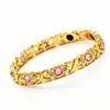 Pulsera Magnética Popular Transfronteriza Europea y Americana Moda Lujo Ligero Aleación de Trébol Diamante Pulsera Magnética de Fila Única Pulsera para Mujeres