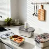 Hongjun Da Caja de Conservación Fresca de Acero Inoxidable 304 para Uso Doméstico, Caja de Almacenamiento Sellada para Refrigeración de Frutas y Verduras, Caja de Conservación al Vacío