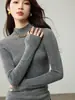 Camiseta Térmica de Una Pieza sin Costuras Shimadzu de 18 Agujas Base de Hilo Yangzi para Mujer, Corte Ajustado, Suéter de Punto con Cuello Semi Alto, Ropa Interior para Principio de Otoño Suéter de Lana