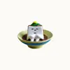 Tienda de comestibles japonesa Zakka, tienda de té, tres flores, gato, mono, cafetería, adornos de escritorio, escena en miniatura, pequeños adornos