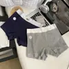 5026 Calcinha Boxer Feminina Pequena 10A Algodão Puro Antibacteriano no Gancho Cobertura Total Sem Costura Não Aperta Calcinha Quatro Cantos Dois em Um