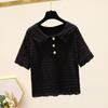 Ins Super Popular Polo Shirt Camiseta de manga curta Feminina Verão Curto All-match Chic Hong Kong-style Sweet Spice Girl Top Trendy