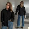 2026 Amazon Transfronteiriço Europeu e Americano Roupas Femininas Solta Botão Lapela Manga Longa Casual Cor Sólida Camisa Novo Estilo