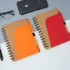 Caderno Criativo de Papel Kraft Cor de Papel Kraft Capa Retrô Livro com Logo Personalizado Caderno Espiral com Caneta