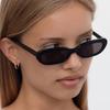 Gafas de Sol Retro Negras Estilo Hip-Hop Europeo y Americano para Mujer, Gama Alta, Cara Pequeña, Marco Pequeño, Gafas Ojo de Gato, Protección Solar y Forma Cóncava