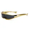 Gafas de Sol de Colores Deslumbrantes X-Men Transfronterizas Láser Robot Espacial de una Pieza Lente de Mercurio Gafas de Sol