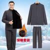 Ropa acolchada de algodón cálida para mediana edad y ancianos, traje grueso con forro polar para hombre, cárdigan para papá, ropa de invierno, ropa acolchada de algodón para ancianos, traje de abuelo