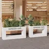 Macetero de Hierro Forjado para Exterior Tienda de Té con Leche Columpio Portaflores para Exteriores Combinación de Estante para Flores Cuadrado Ranura para Flores Acero Inoxidable
