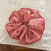 Corea del Sur Ins Nuevo Color Rojo Cereza Cuadros Anillo para el Cabello Intestino Grueso Dulce Moda Textil Accesorios para el Cabello Versátiles