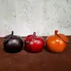 Adorno de Manzana Tallada en Madera de Palo de Rosa Fruta de Madera Decoración para Gabinete de Sala de Estar del Hogar Artesanía Regalo de Inauguración de Casa
