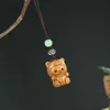 Palo de rosa Pequeño Dinosaurio Bebé Madera Maciza Tallada Regalo Infantil Bolsita Linda Colgante de Coche Cadena para Teléfono Móvil Llavero