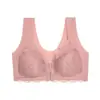 Sujetador de talla grande TEMU más vendido estilo chaleco de encaje con copa fija y cierre frontal para mujer
