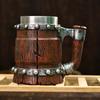 Copo de cerveja de barril de madeira para simulação transfronteiriça KTV bar copo de chope de grande capacidade copo criativo de aço inoxidável copo de chá de frutas