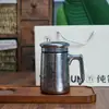 Termo de Titanio Puro con Asa Taza Doble Capa de Titanio Oficina Conservación de la Salud Taza para Preparar Té Portátil Regalo de Negocios de Alta Gama Vaso de Agua