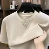 Camiseta Nova Masculina de Verão Texturizada Plissada Fina Respirável de Manga Curta com Gola Redonda - Roupas Casuais