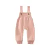 Macacão de malha para bebê estilo Ins para primavera e outono com top de bolinhas, calça infantil estilo coreano para meninas, calça de cor sólida de cintura alta que protege a barriga