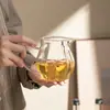Copo de Vidro Guareng de Alto Borossilicato para Cerimônia com Alça Divisor de Chá Tipo Flor Mar de Chá Fabricante de Chá Verde Conjunto de Utensílios para Chá