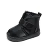 Botas de Nieve de Cuero Nuevas de Invierno 2026 para Niños y Niñas, Zapatos Cálidos Acolchados de Algodón, Botines
