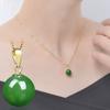 Venta caliente en Tmall, colgante de cadena con cuentas redondas de ágata roja, jade hetiano, jaspe, imitación chapada en oro y drenaje