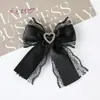 Cinta Decorativa para Caja de Regalo con Lazo de Pedrería en Forma de Corazón de Encaje Negro Cinta de Empaque Estilo Oscuro En Stock
