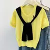 ¡Un disparo real! ¡Un disparo real! ¡Con fotos grandes! Conjunto de Dos Piezas Top Chal de Punto Bordado Little Pony con Cuello en V para Mujer Primavera/Verano 2026
