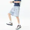 Pantalones Cortos Deportivos Rayados con Textura Degradada de Secado Rápido de Seda de Hielo para Hombre, Pantalones Finos de Cinco Pulgadas de Verano