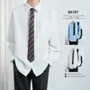 Nueva Camisa Blanca Básica Elegante de Manga Larga Uniforme Estudiante Hombre Graduación Entrevista Ropa Formal Top Versátil Harajuku