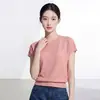 2026 Verano Nueva Camisa Pulóver de Manga Corta de Alto Estilo para Mujer, Cuello Redondo Holgada Adelgazante, Elegante Casual Issey Miyake