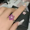 Anillo de Dedo para Mujer Versa Dulce de Chica Japonesa y Coreana Nuevo Color Pegamento Gotas Flor Anillo Pequeño Fresco Polvo Dulce Anillo de Dedo de Comida para Mujeres
