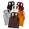 Chaleco Retro Coreano Estilo Hong Kong Otoño e Invierno con Almohadilla en el Pecho, Cuello Halter, Corte Ajustado, Chaleco de Espalda Cruzada Estilo Celebridad Sexy para Mujer
