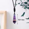 Colgante de péndulo cónico de fluorita de colores naturales, piedra cruda de cristal, fluorita púrpura pulida, collar, cadena de suéter, venta al por mayor