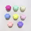 Cuentas de pata de gato acrílicas de colores macarrón con agujero recto, cuentas de pata de dibujos animados, colgante DIY, materiales para abalorios de bolígrafo, accesorios para joyería