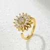 Collar para Mujer Transfronterizo Japonés y Coreano Juego de Girasol Cadena de Clavícula Giratoria Anillo Ins Estilo de Lujo