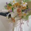 Satén Liso Cola de Pescado Hilo Venta al por Mayor Flores Color Puro Cinta Floral 4cm Accesorios de Hilo Floristería Materiales de Malla