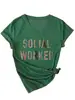 Trabajador Social Amazon eBay Sitio Independiente Moda Casual Camiseta de Manga Corta con Cuello en V para Mujer para Exportación