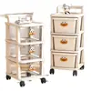 Armário pequeno multi-camadas para brinquedos infantis e itens diversos, adequado para uso doméstico, quarto, com gavetas e prateleiras