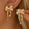 Brincos de Tarraxa com Laço Simples Bestseller Transfronteiriço Estilo do Oriente Médio Brincos da Moda Tendência Brincos com Senso de Design de Nicho