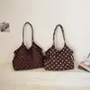 Bolsa de Lona Grande de Gran Capacidad para Mujer 2026, Estilo Coreano, Tendencia Ins, Bordado de Letras, de Mano y de Hombro, Bolsa Simple para el Trabajo
