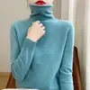 Suéter gola alta feminino, caimento solto, base de tricô, outono e inverno, estilo confortável e casual, top interno feminino