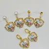 Colar Pingente Fecho Universal DIY Jardim de Monet Vintage Luxo Leve Brincos de Pérola Colar Acessórios de Joias