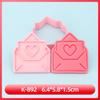 Serie Día de San Valentín Molde para Galletas de Sobre Corazón Molde para Galletas de Dibujos Animados 3D Arcilla DIY Galletas Impresas de Anime
