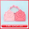 Série Dia dos Namorados Molde de Biscoito Envelope Coração 3D Desenho Animado Molde de Biscoito Argila de Simulação DIY Biscoitos Impressos