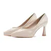 805-16 Zapatos de Tacón Alto para Banquetes de Mujer Puntiagudos de Aguja Zapatos de Plataforma Impermeables Nuevos de Otoño 2025 Que No Cansan los Pies