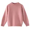 Nuevo Suéter de Cachemir de Alta Gama Otoño/Invierno para Niños de Siete Puntos Liso de Cuello Semi Alto Color Sólido Versátil Cálido Espeso para Niños y Niñas