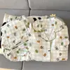 Pijama feminino novo de fábrica no atacado para primavera e outono, conjunto de duas peças de algodão nuvem com bolinhas coloridas, roupa de casa casual solta para mulheres