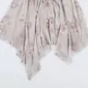 Vestido tipo camisola de malla floral off-the-shoulder para mujer, con cintura ceñida y bajo asimétrico, en un estilo puro y seductor, vestido corto 5039651