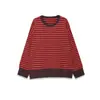 Fabricante Mayorista de Ropa Femenina Transfronteriza 2025 Aliexpress Lo Más Vendido Moda Rayas Cuello Redondo Manga Larga Holgada Camiseta Top